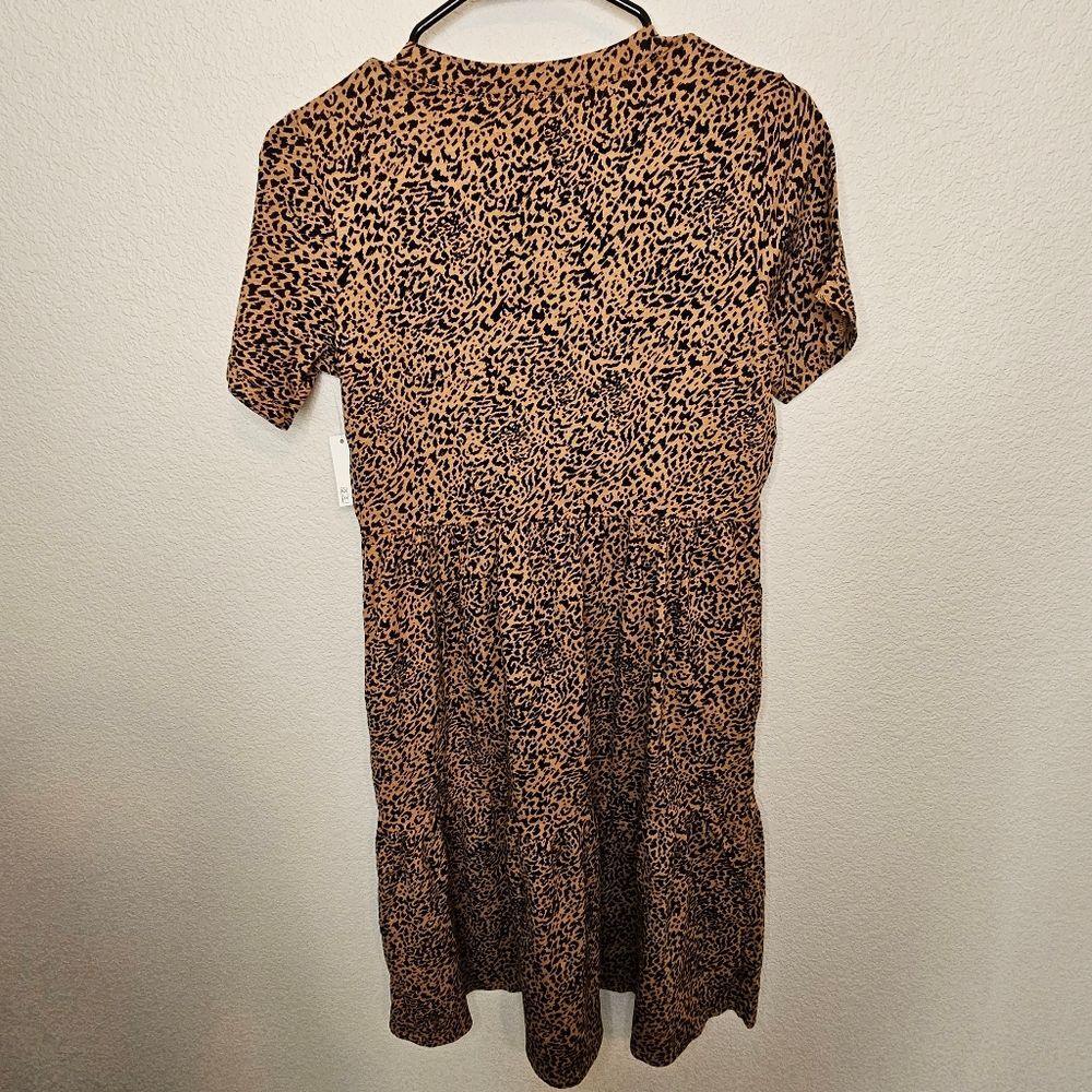 Amazon Women's Dress Small Animal Print Cotton Short Sleeve Dress - Picture 3 of 4